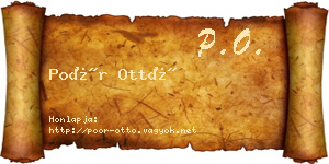 Poór Ottó névjegykártya